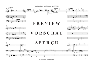 gallery: Präludium Fuge und Ciacona C-Dur / BuxWV 137 , , (Orgel Solo)