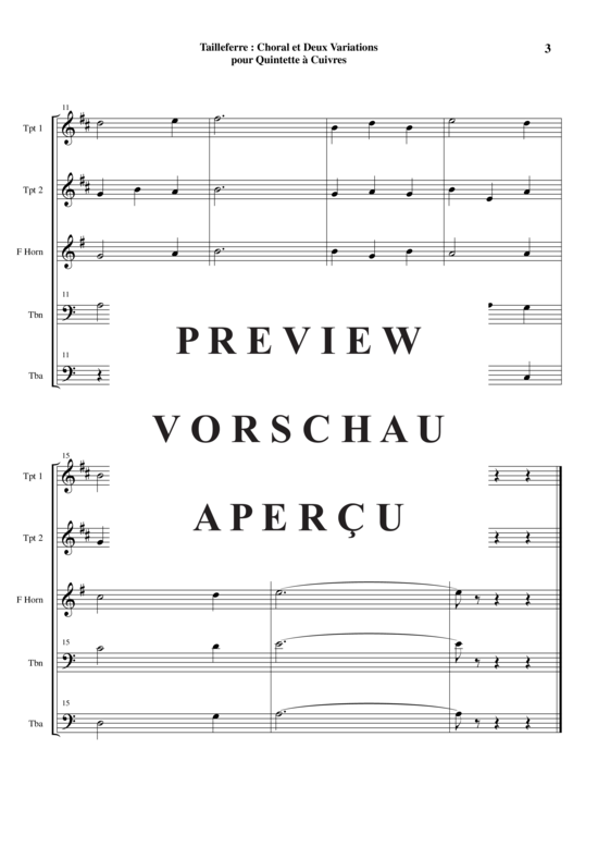 Produktgalerie: Seite 4 von 44 Choral Et Deux Variatons , , (Blechbläser Quintett)