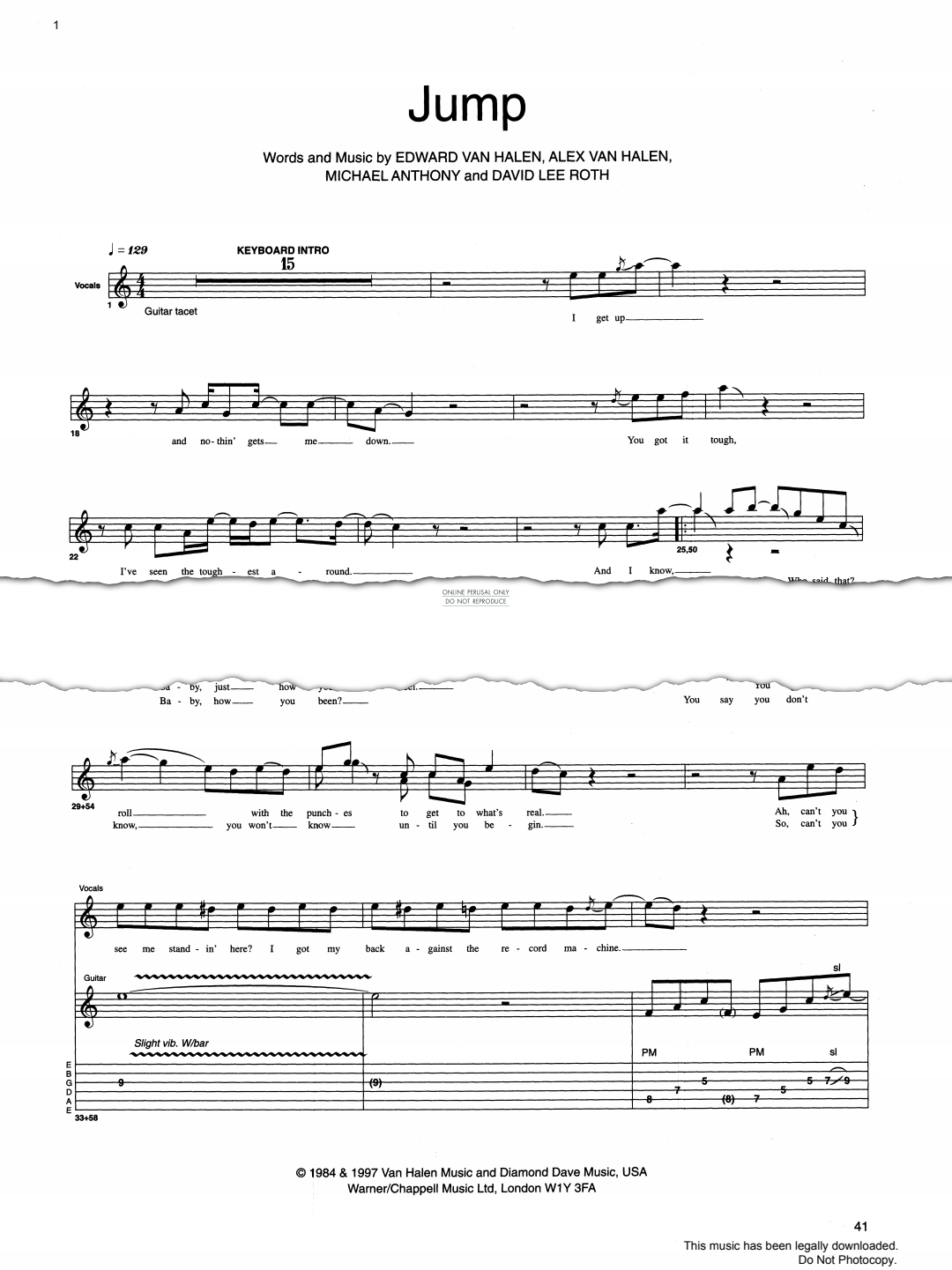 Product gallery: Page 1 of 1 Jump, Van Halen