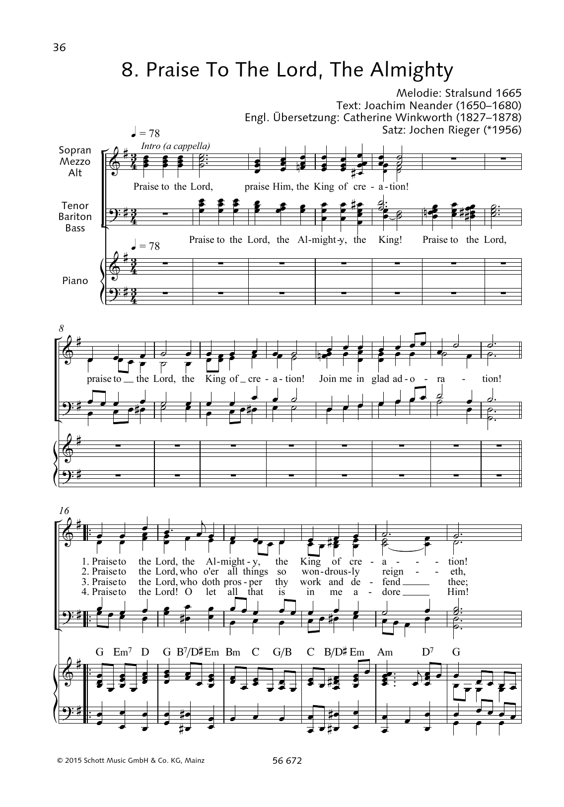 Produktbild zu: Praise to the Lord, The Almighty