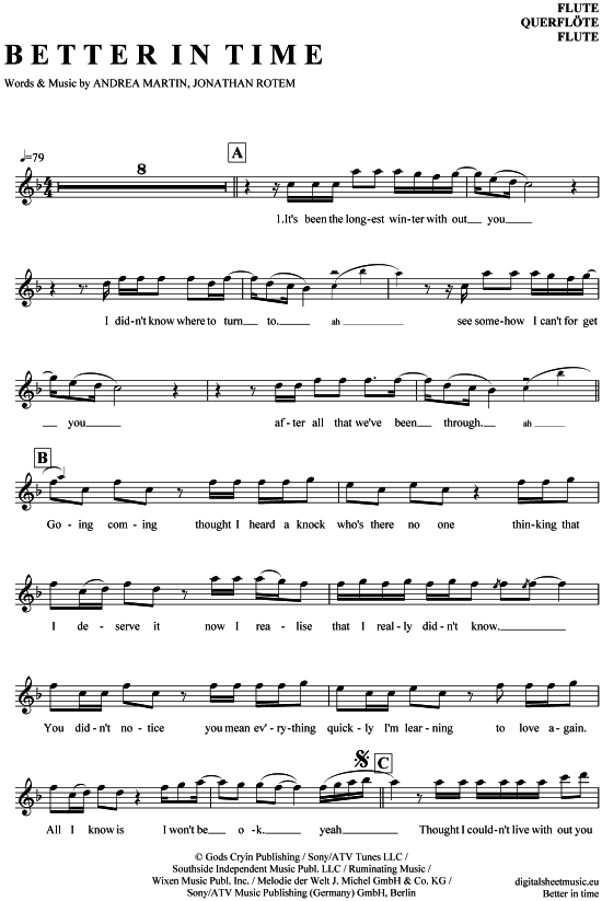 Product gallery: Page 1 of 4 Better in time , Lewis, Leona, (transverse flute)