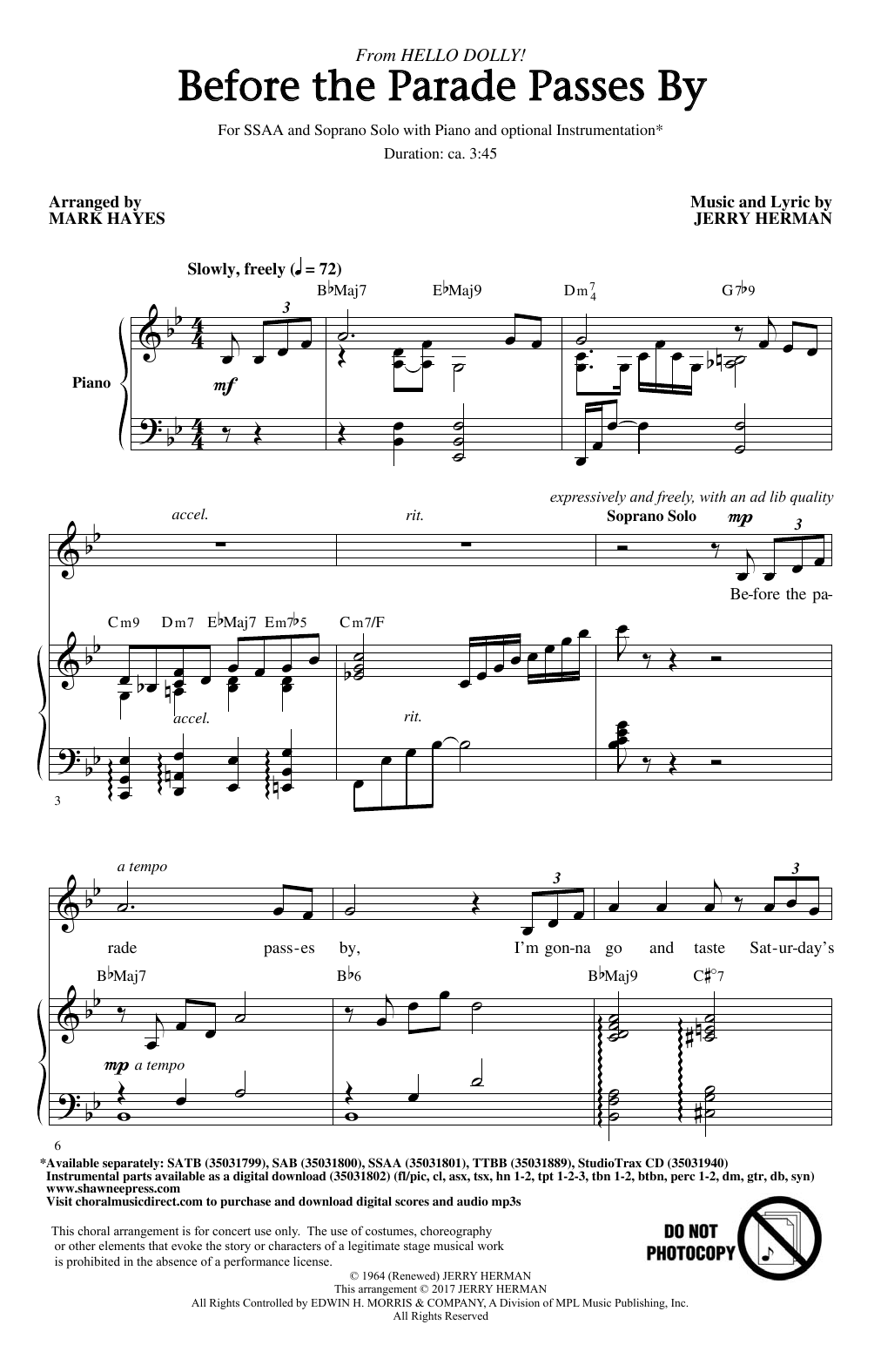Produktgalerie: Seite 1 von 1 Before The Parade Passes By, Mark Hayes, Chor