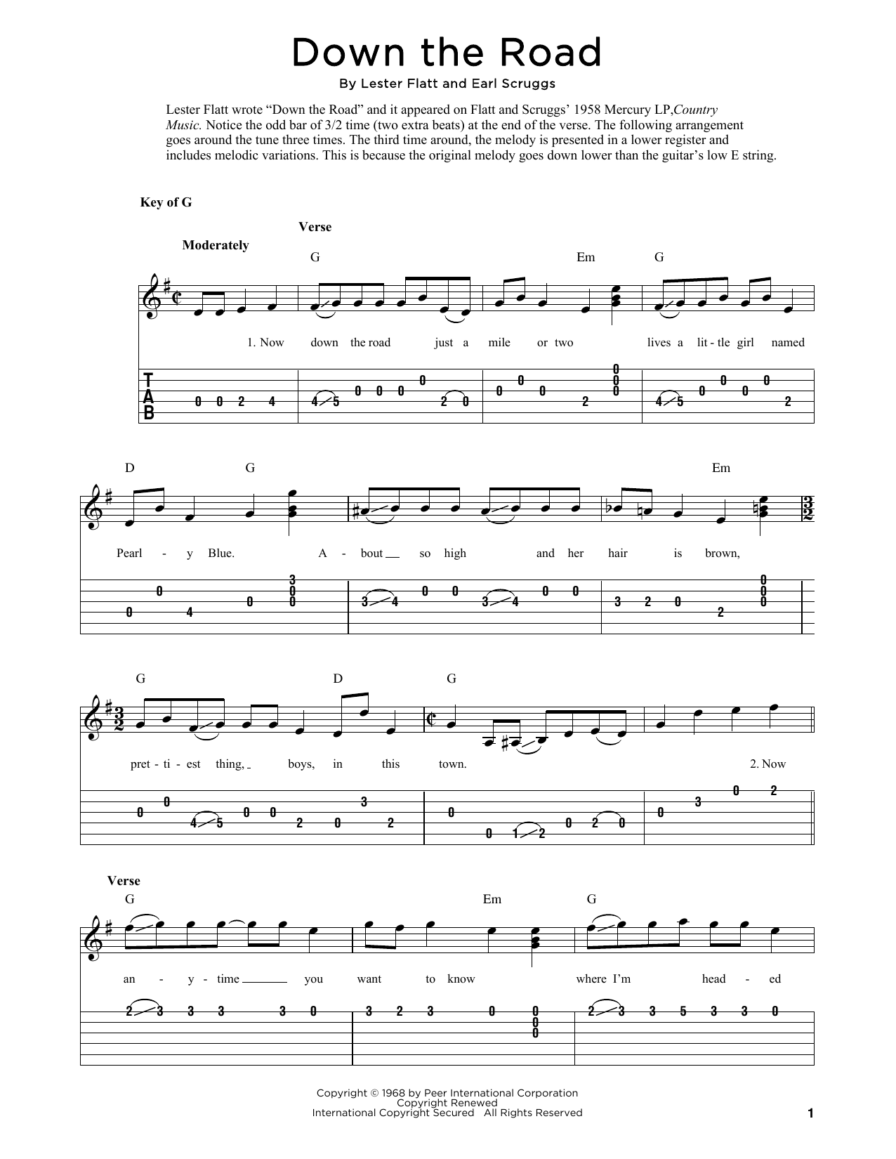 Produktgalerie: Seite 1 von 1 Down The Road (arr. Fred Sokolow), Lester Flatt & Earl Scruggs, Gitarre