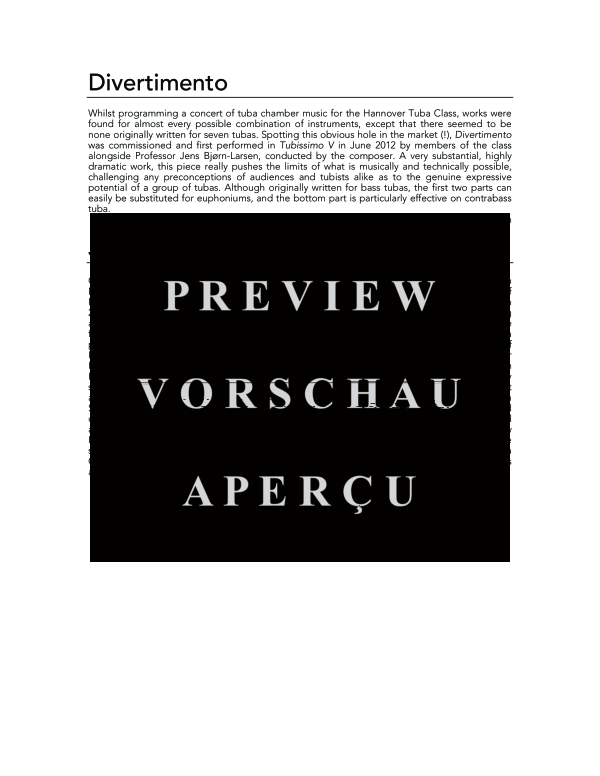 Produktgalerie: Seite 4 von 11 Divertimento, , (Tuba Ensemble EETTTTT)