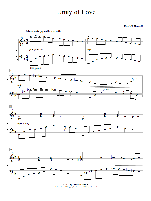 Produktgalerie: Seite 1 von 1 Unity Of Love, Randall Hartsell, Klavier