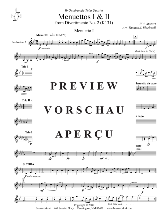 Product gallery: Page 16 of 17 Menuettos I u II  , , (Tuba Quartet: 2x Baritone, 2xTuba)