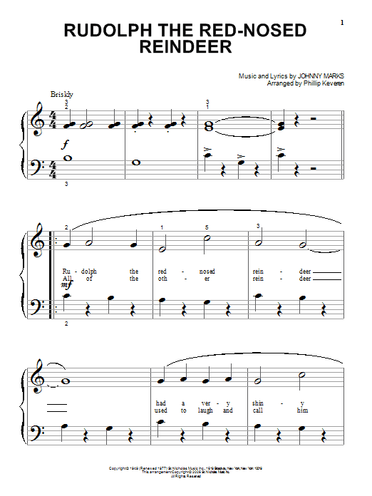Produktgalerie: Seite 1 von 1 Rudolph The Red-Nosed Reindeer (arr. Phillip Keveren), Johnny Marks, Klavier
