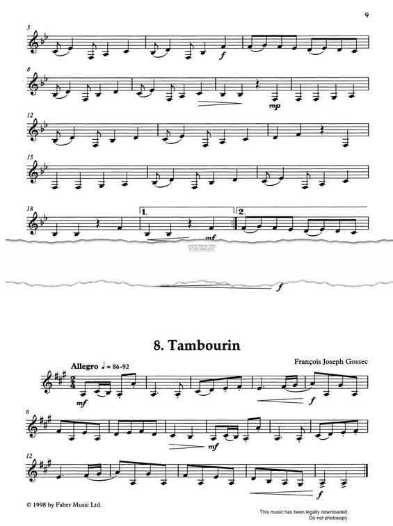 Product gallery: Page 1 of 1 Tambourin, Francois Gossec