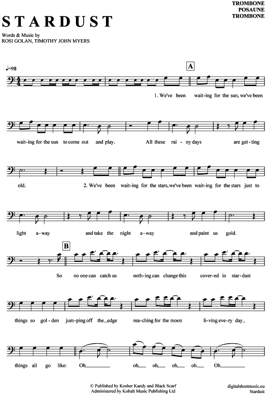 Product gallery: Page 1 of 4 Stardust , Lena, (Posaune / Bariton)