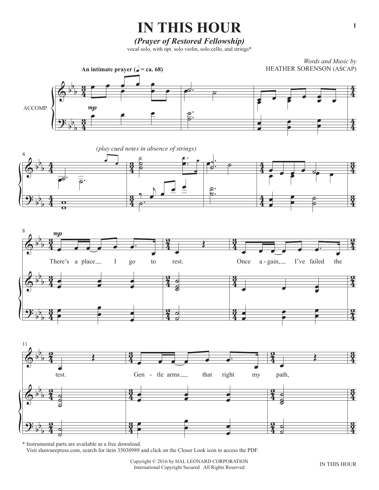 Produktbild zu: In This Hour (from The Prayer Project)