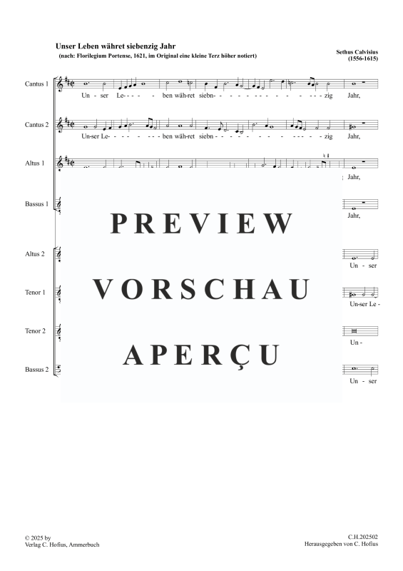 Product gallery: Page 2 of 11 Unser Leben währet siebenzig Jahr, , (mixed choir 8 voices)