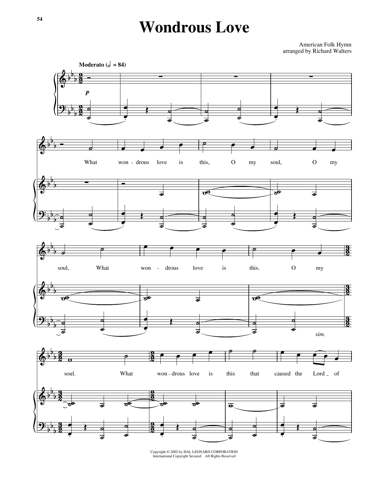 Produktbild zu: Wondrous Love (arr. Stanley & Walters)