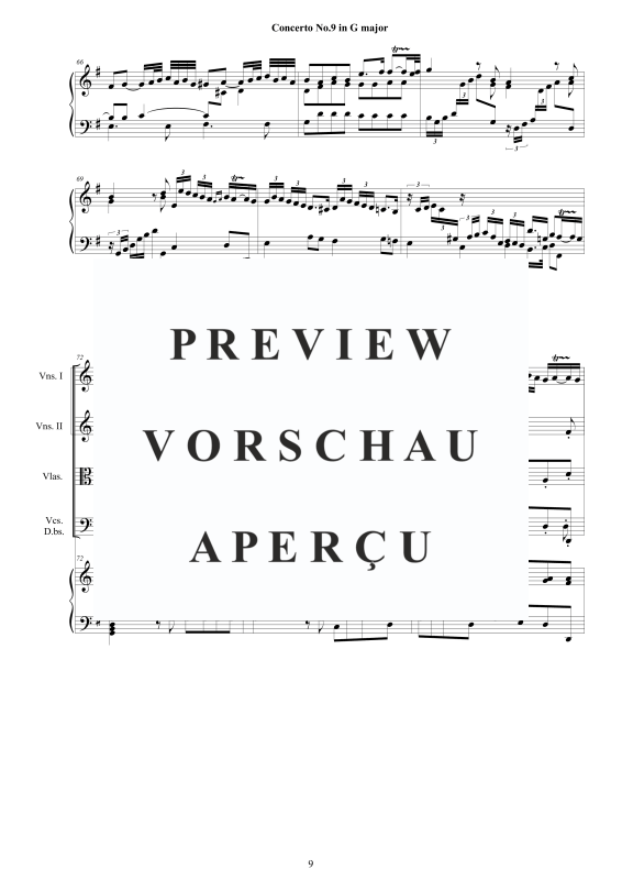 Produktgalerie: Seite 10 von 11 Cembalo Konzert Nr. 9 in G-Dur, , Cembalo und Streichorchester