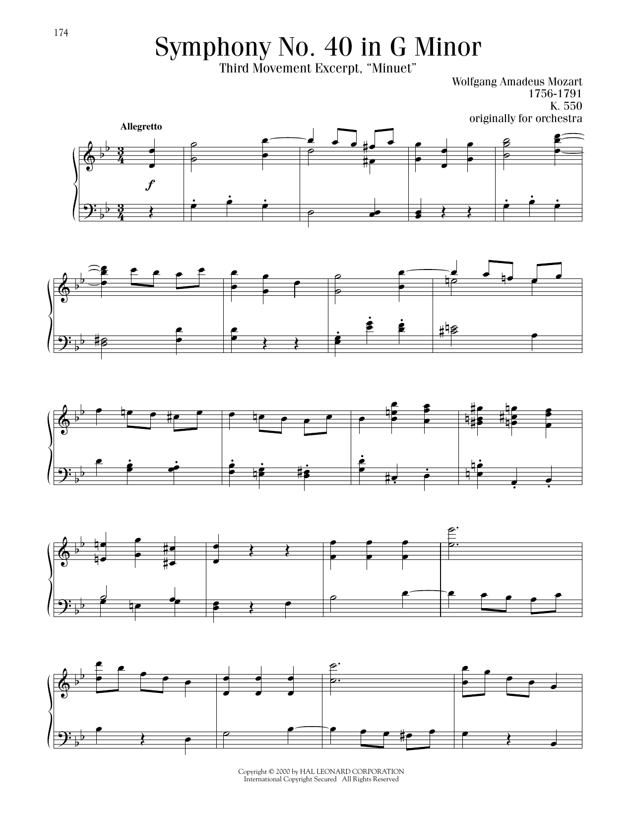 Produktbild zu: Symphony No. 40 In G Minor, Third Movement ("Minuet")