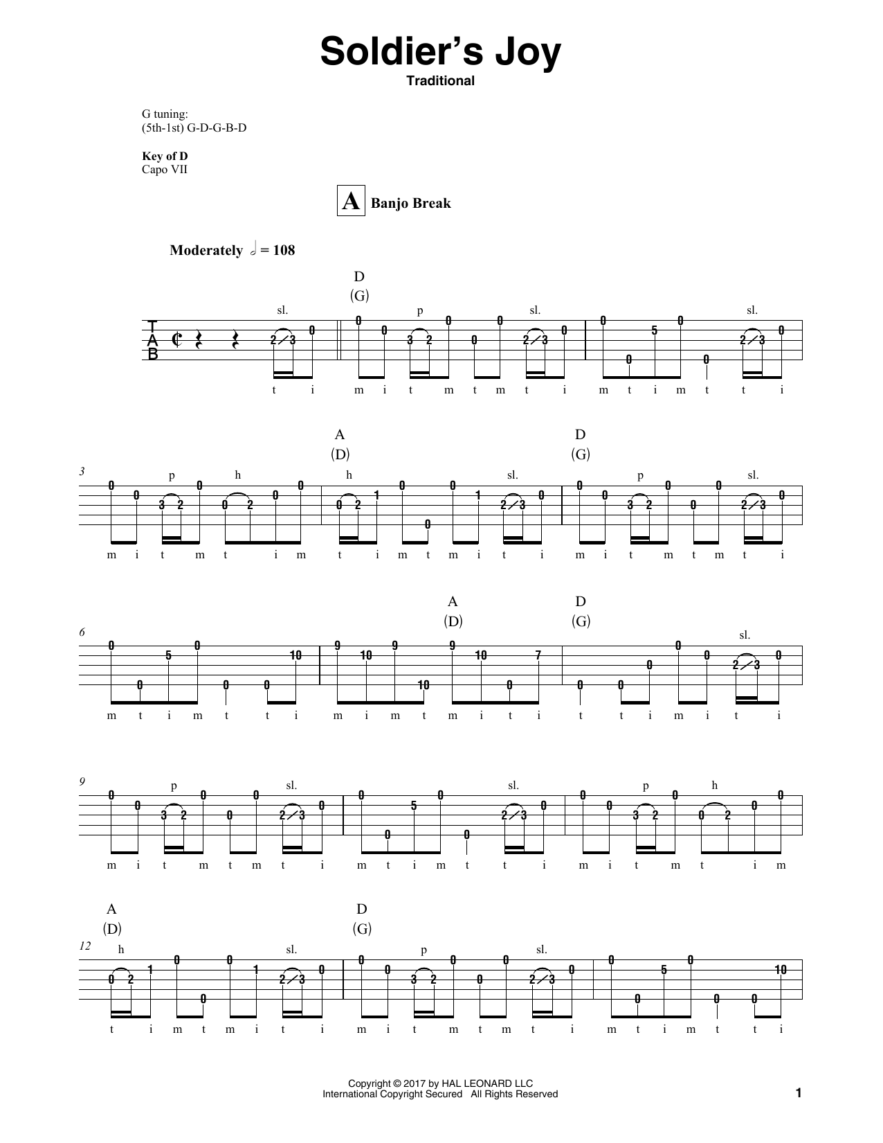 Produktgalerie: Seite 1 von 1 Soldier's Joy, Traditional, Banjo