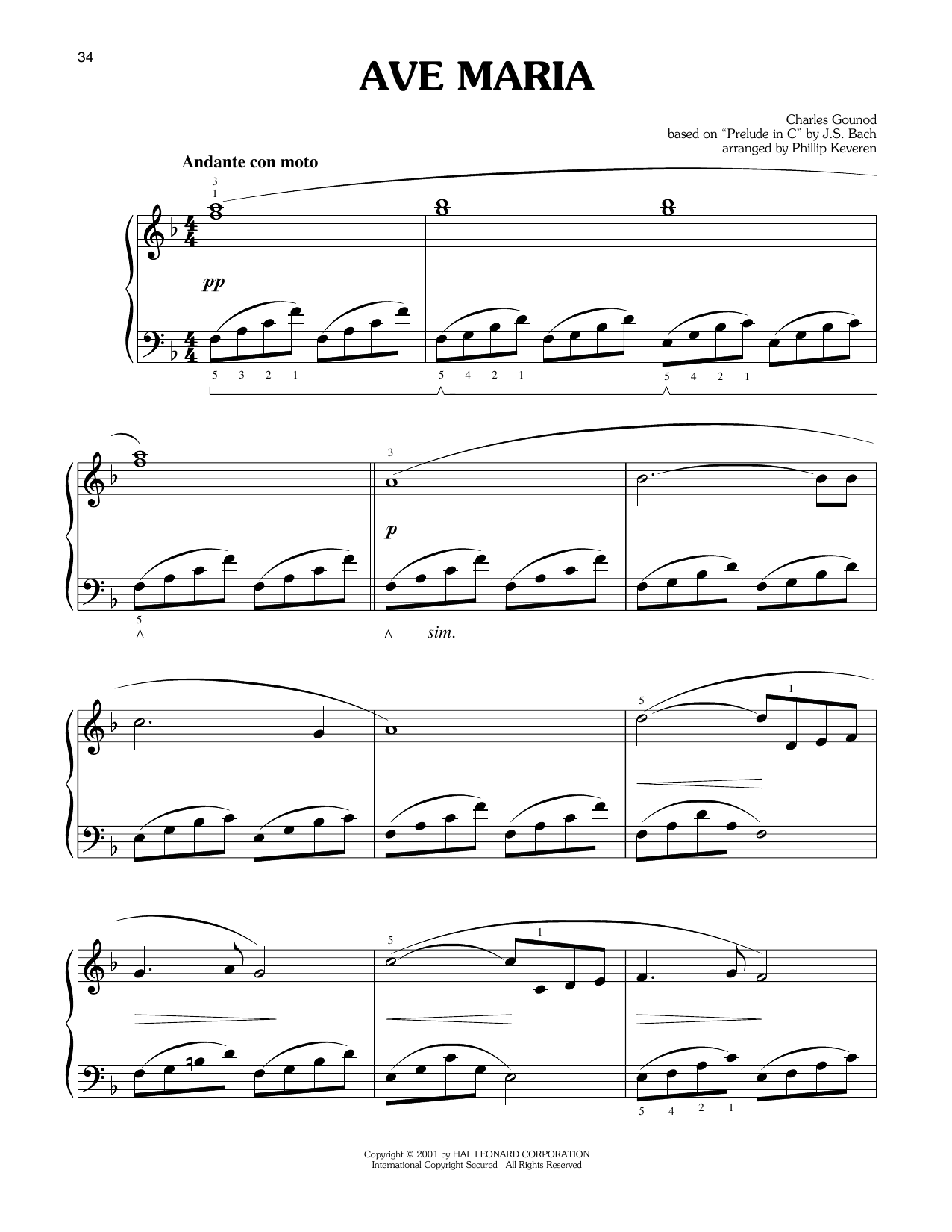 Produktgalerie: Seite 1 von 1 Ave Maria (arr. Phillip Keveren), Charles Gounod, Klavier