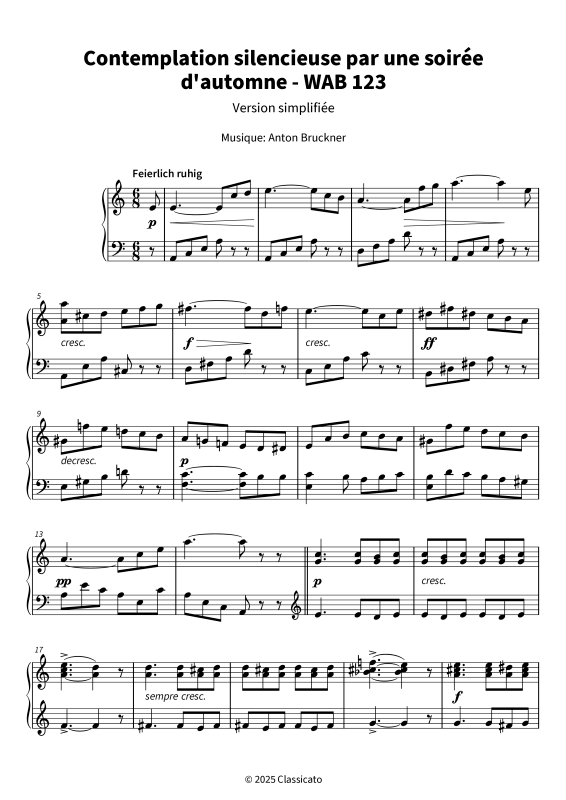 Product gallery: Page 1 of 6 Contemplation silencieuse par une soirée d´automne - Version simplifiée, , Piano Solo