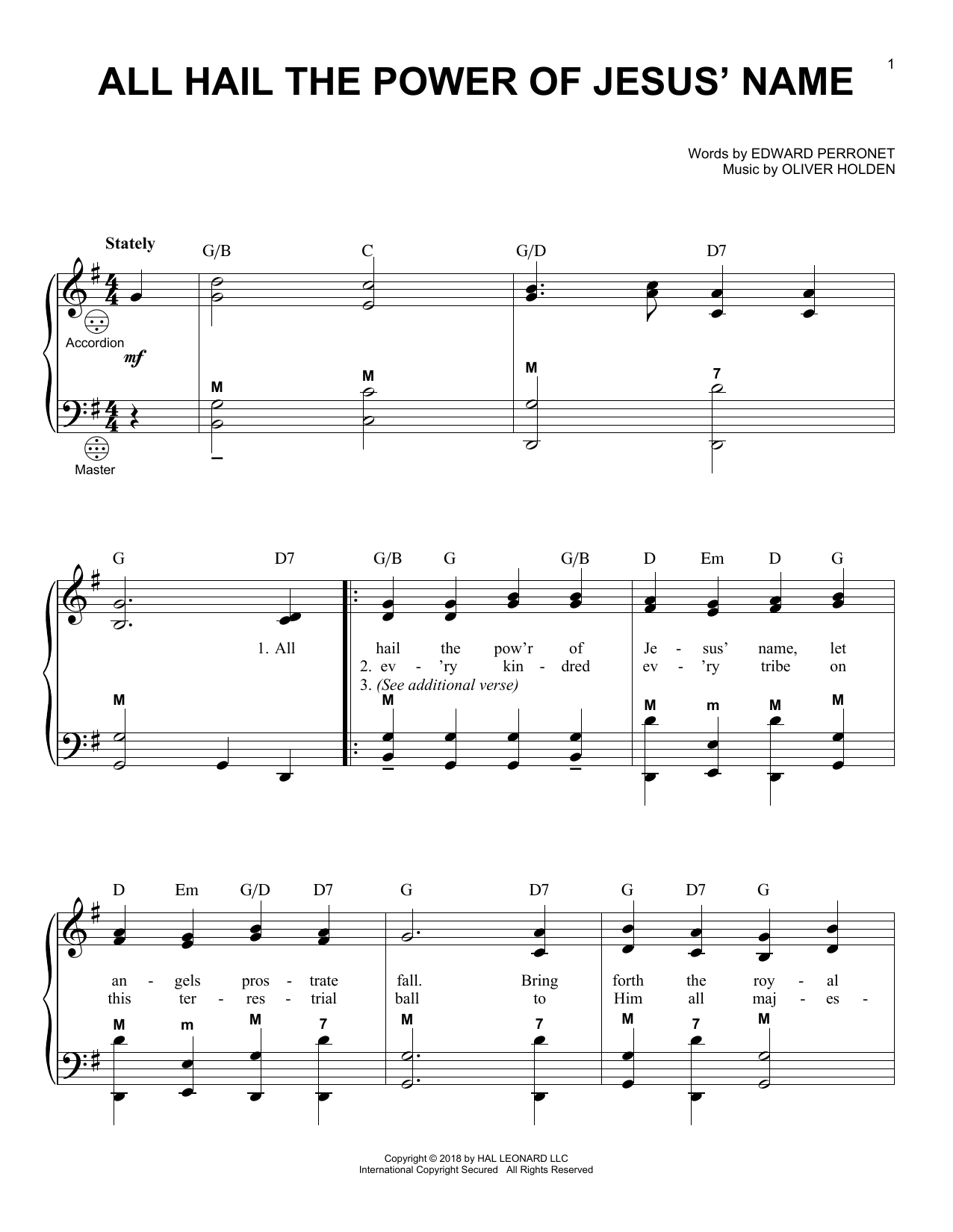 Product gallery: Page 1 of 1 All Hail The Power Of Jesus' Name, Edward Perronet