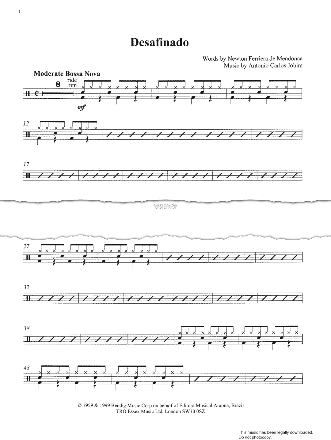 Product gallery: Page 1 of 1 Desafinado (Slightly Out Of Tune), Antonio Carlos Jobim