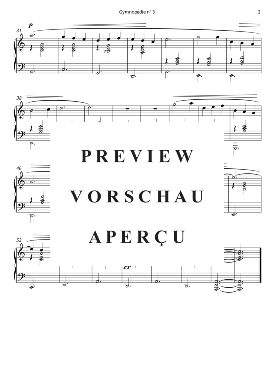 Produktgalerie: Seite 5 von 5 Gymnopédie n° 3 , , Klavier Solo