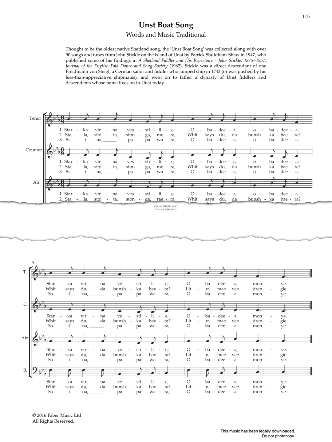 Produktbild zu: Unst Boat Song