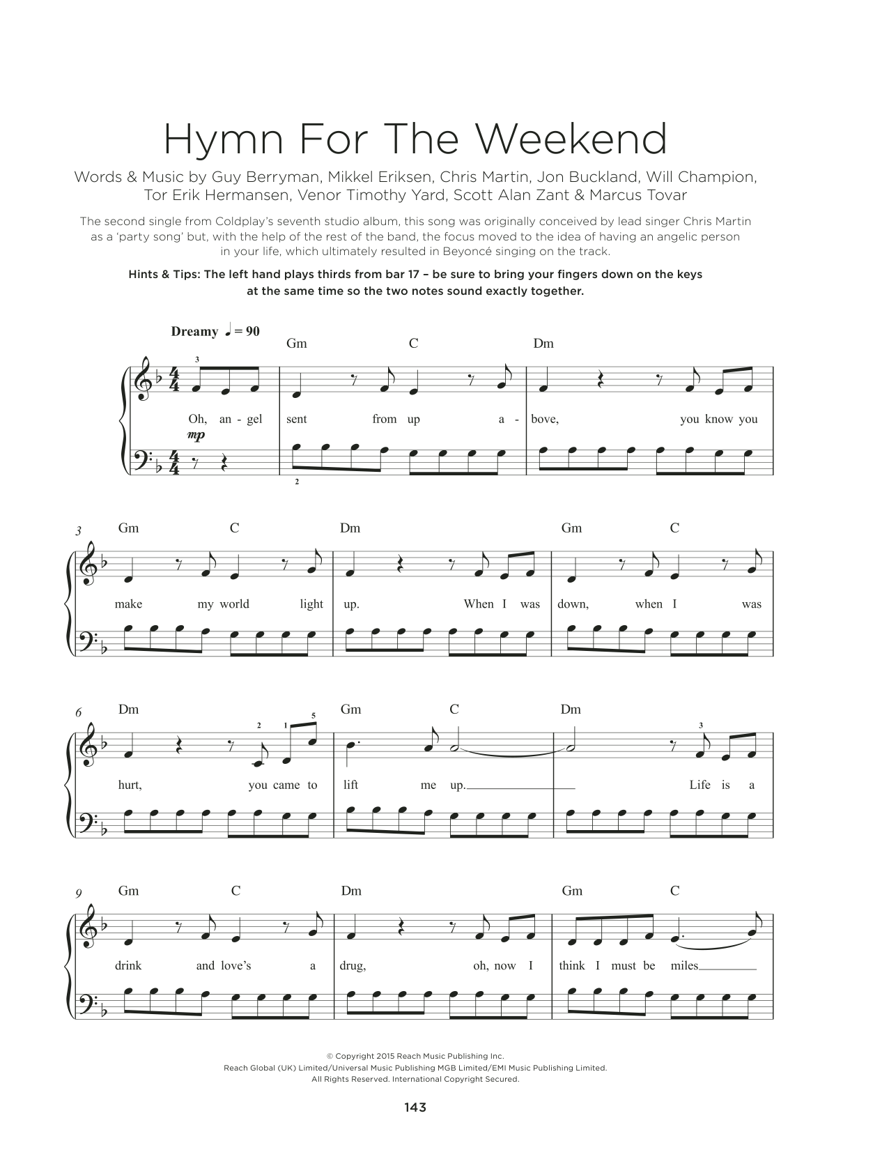 Produktbild zu:  Hymn For The Weekend - Coldplay