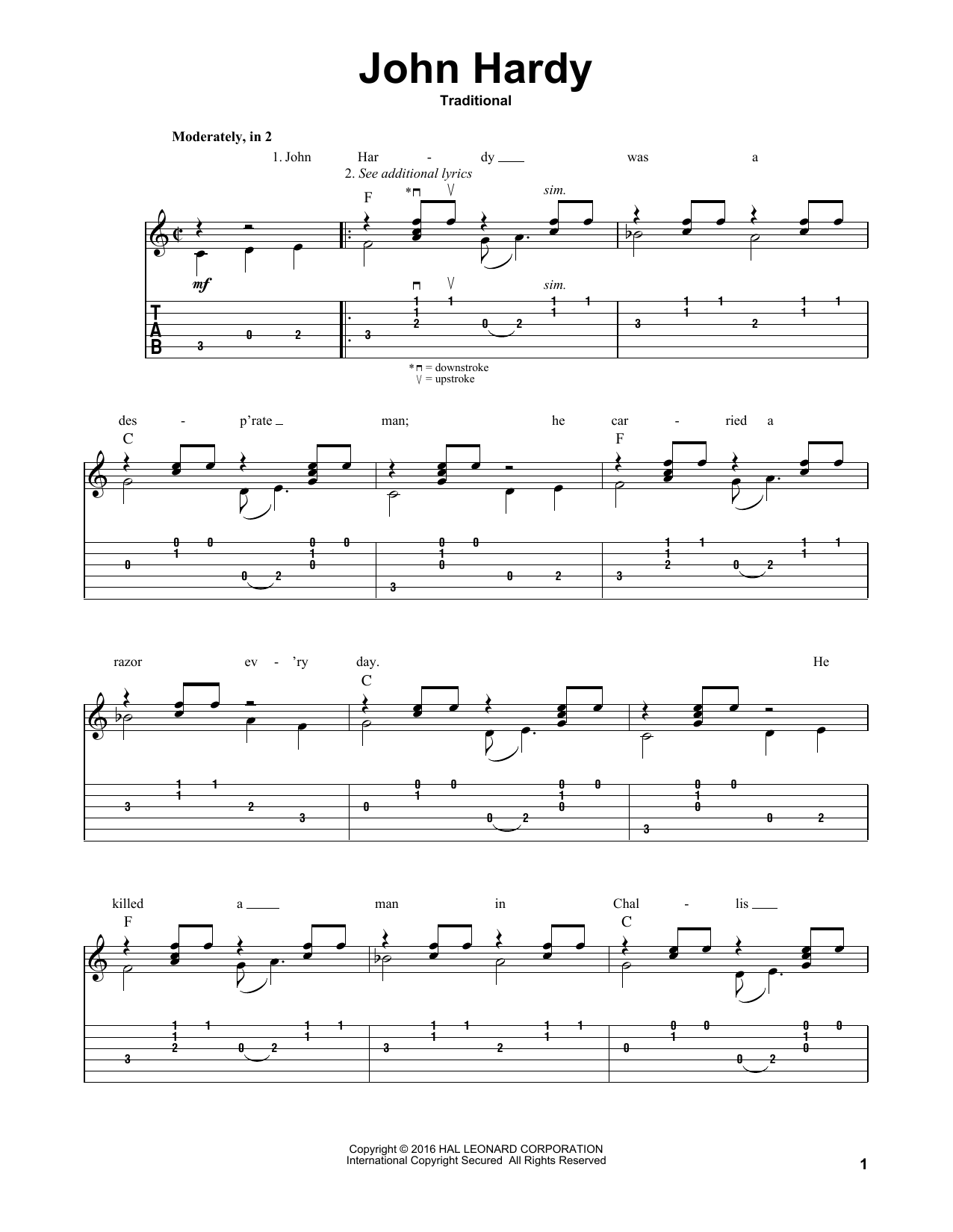 Produktgalerie: Seite 1 von 1 John Hardy (arr. Mark Phillips), Traditional, Gitarre