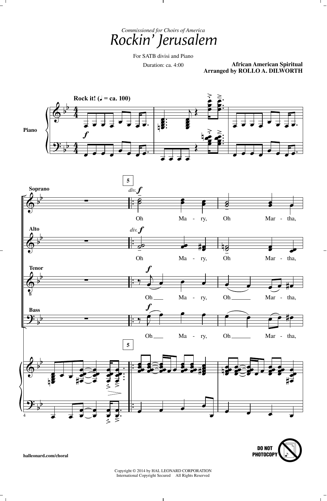 Produktbild zu: Rockin' Jerusalem (arr. Rollo Dilworth)