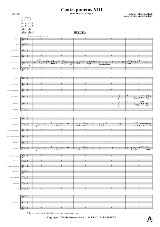 Produktbild zu: Contrapunctus 13 aus Kunst der Fuge J.S. Bach (nur Partitur !)
