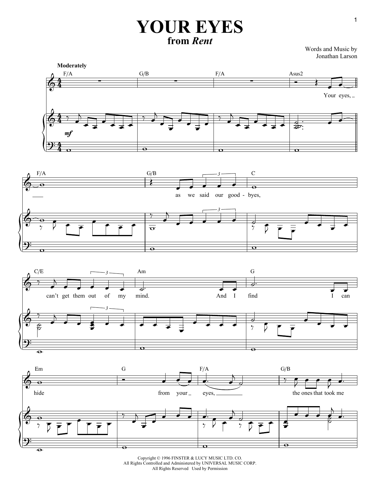 Produktbild zu: Your Eyes (from Rent)