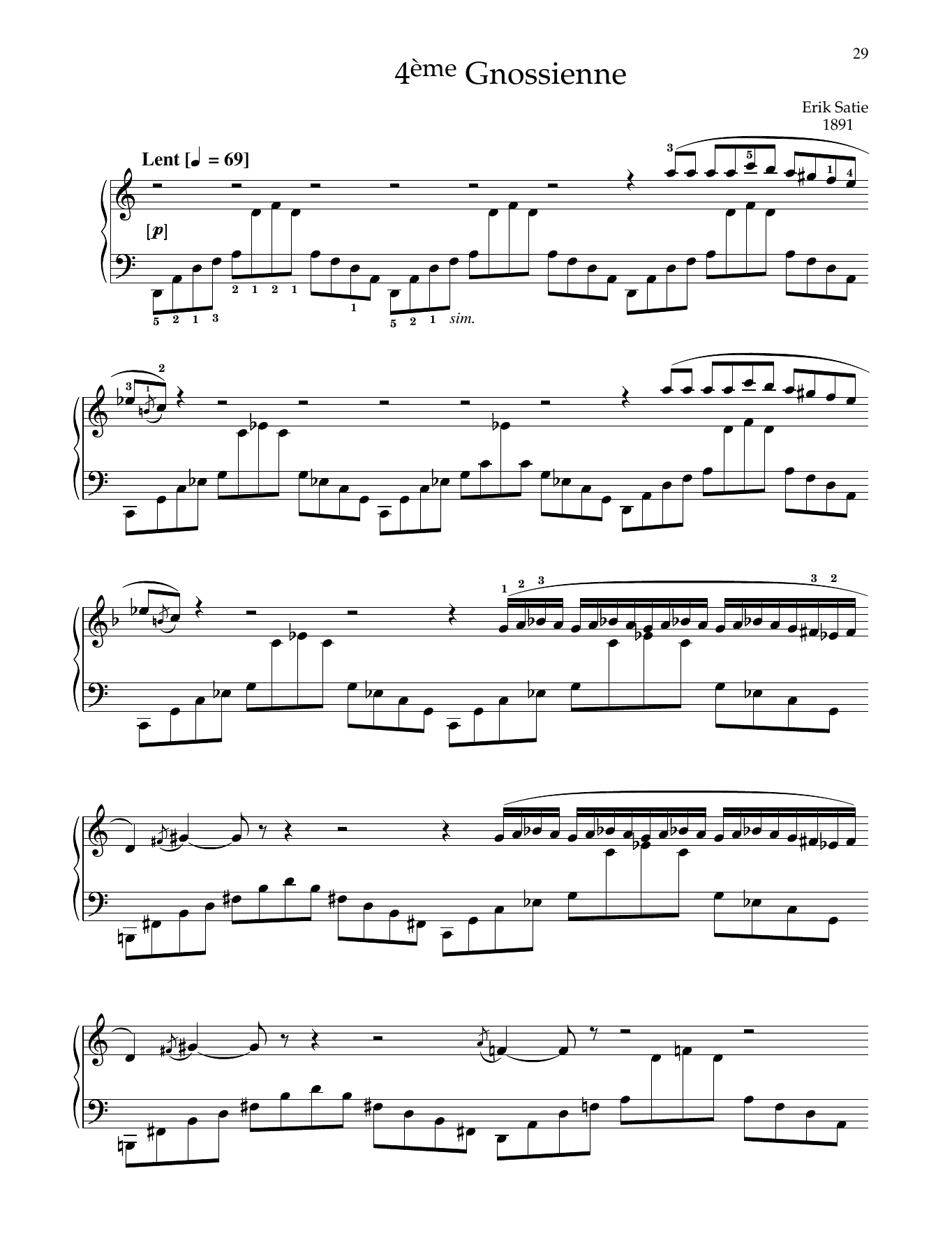 Product gallery: Page 1 of 1 4eme Gnossienne, Erik Satie