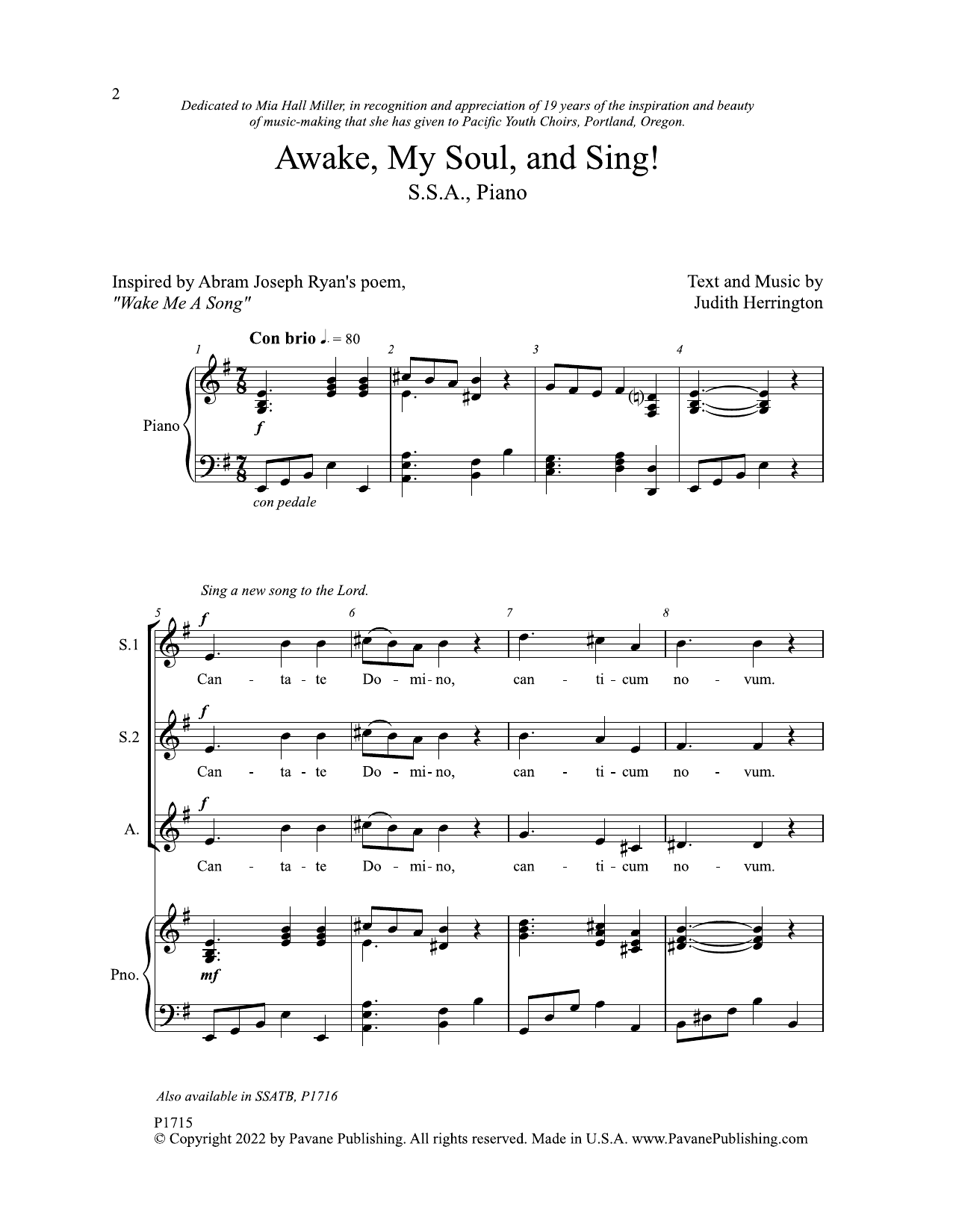 Produktgalerie: Seite 1 von 1 Awake, My Soul, and Sing!, Judith Herrington, Chor