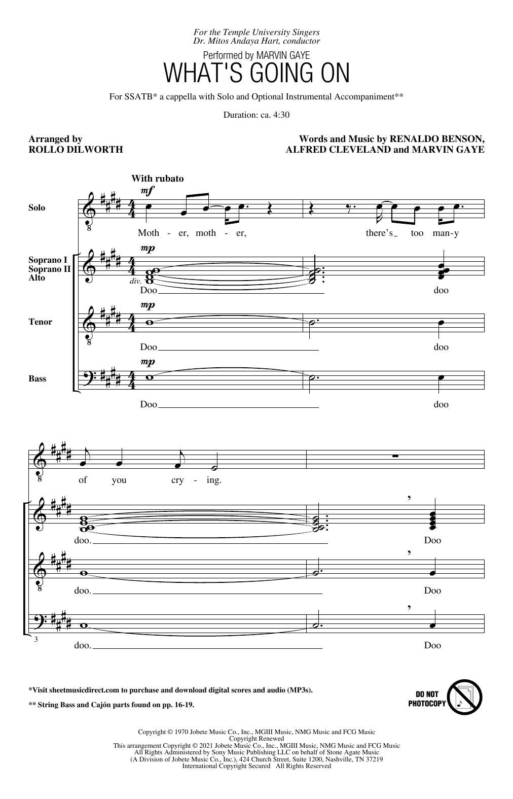 Product picture to: What's Going On (arr. Rollo Dilworth)