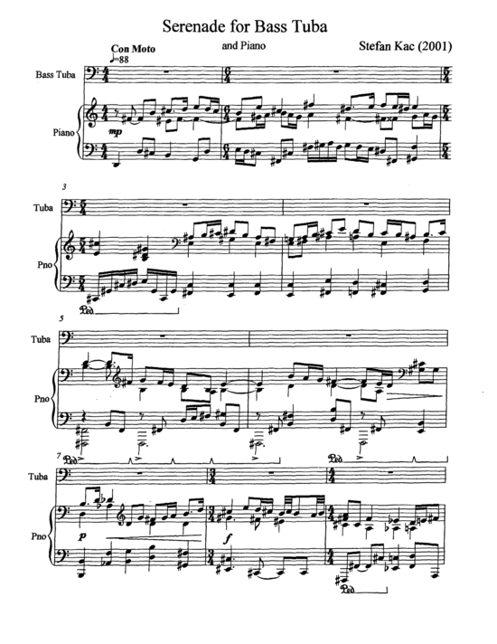 Produktbild zu: Serenade for Bass Tuba Stefan Kac