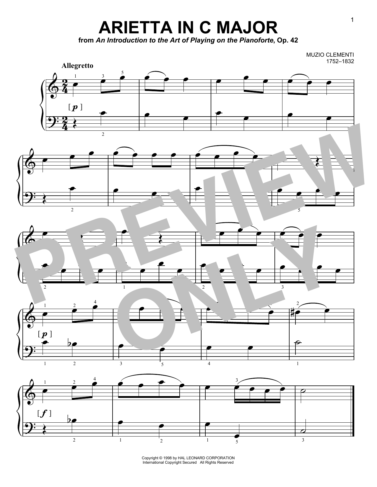 Product picture to: Arietta In C Major