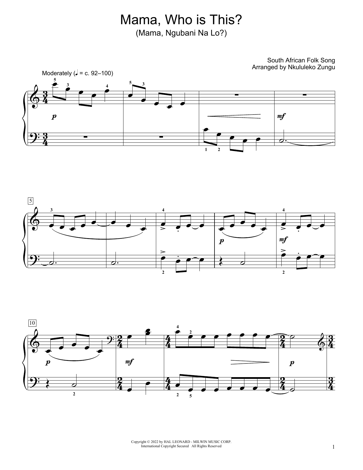 Produktbild zu: Mama, Who Is This? (Mama Ngubani Na Lo) (arr. Nkululeko Zungu)