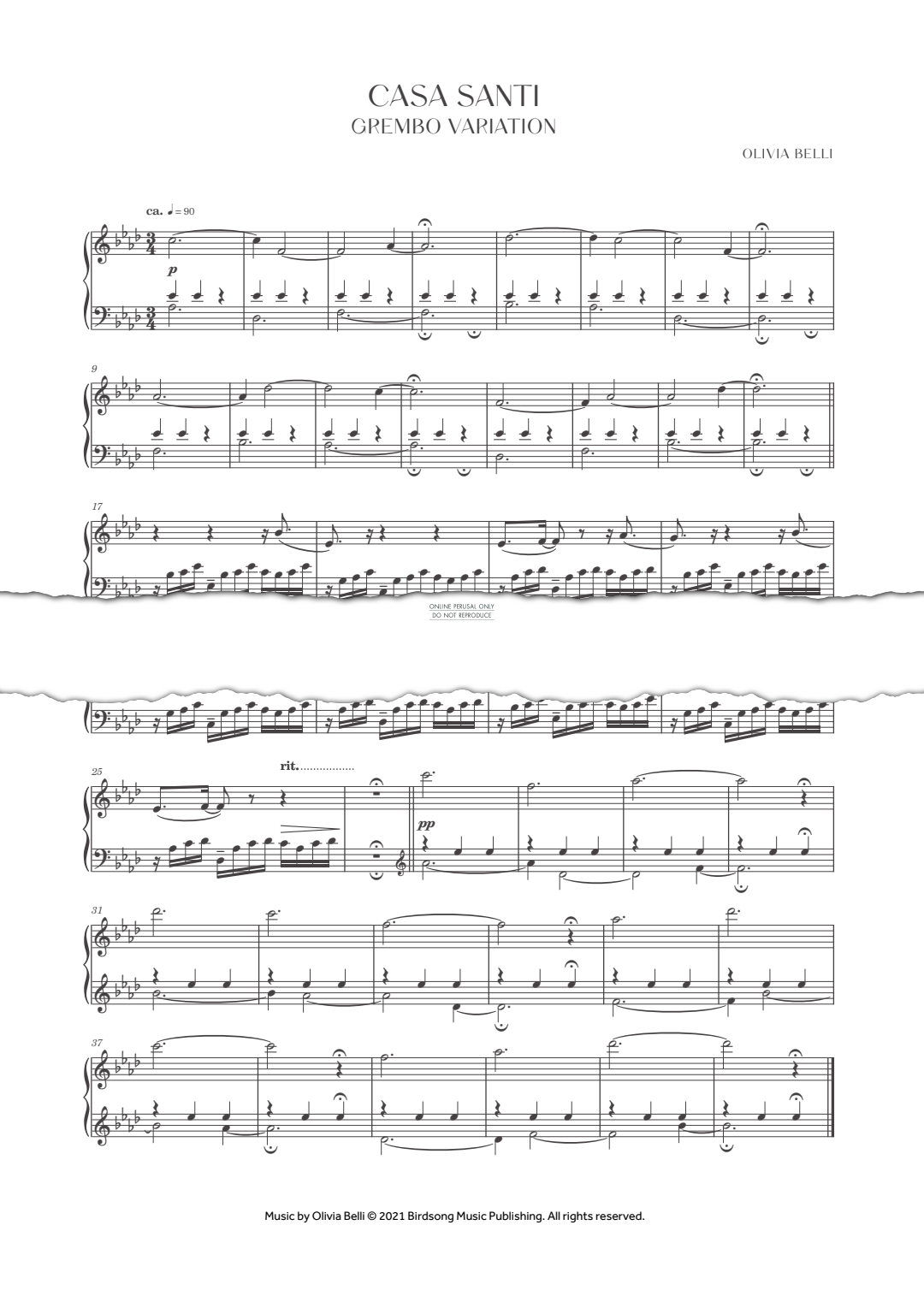 Produktgalerie: Seite 1 von 1 Casa Santi - Grembo Variation, Olivia Belli, Klavier