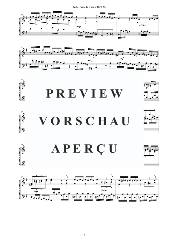 Product gallery: Page 5 of 6 Fugue in E minor BWV 914, , Solo Piano