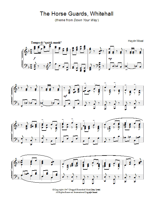 Product gallery: Page 1 of 1 The Horseguards, Whitehall (theme from Down Your Way), Haydn Wood