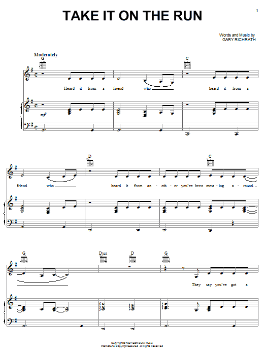 Produktgalerie: Seite 1 von 1 Take It On The Run, REO Speedwagon, Gesang, Gitarre, Klavier