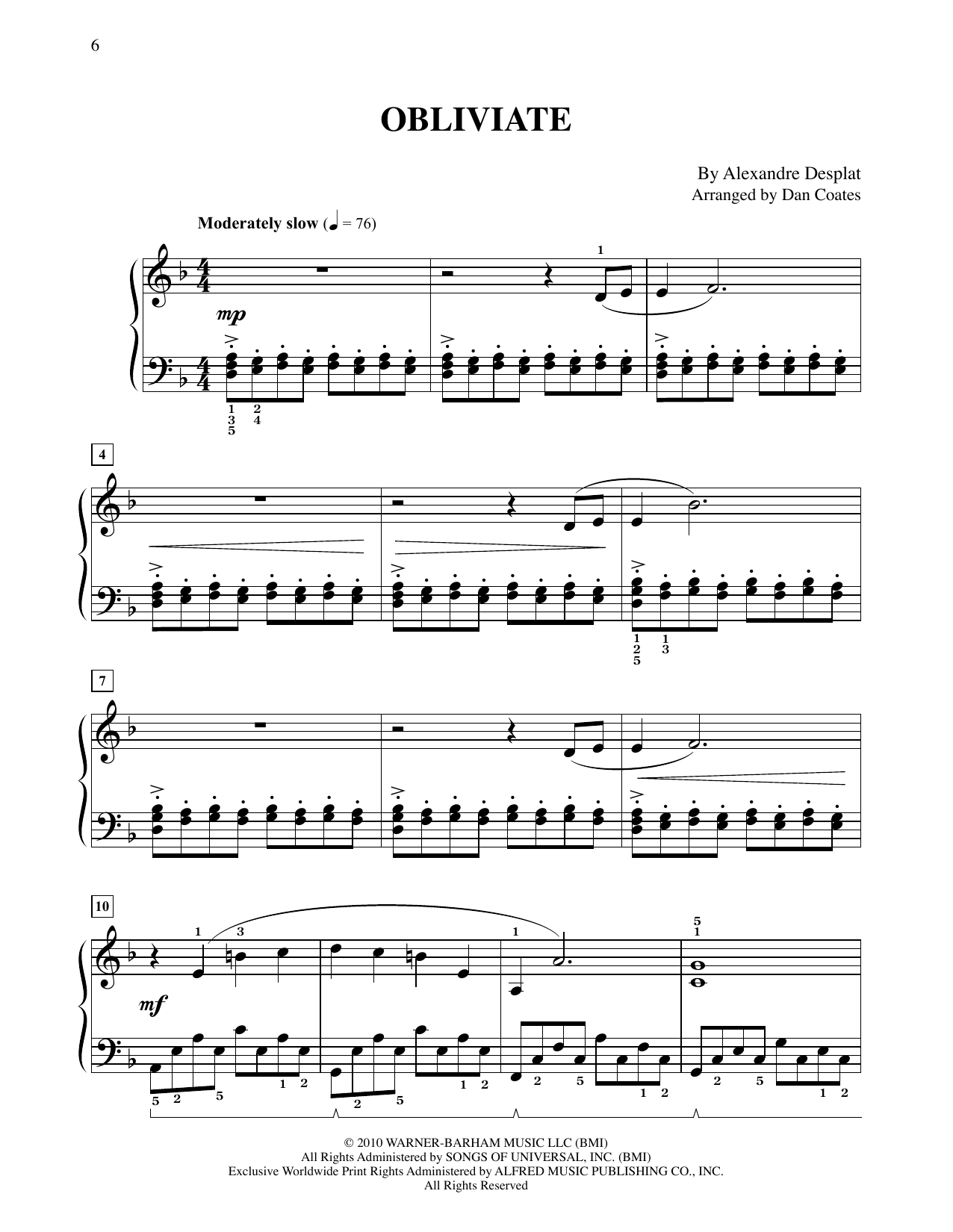 Product picture to: Obliviate (from Harry Potter) (arr. Dan Coates)