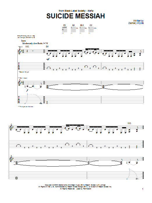 Produktgalerie: Seite 1 von 1 Suicide Messiah, Black Label Society, Gitarre
