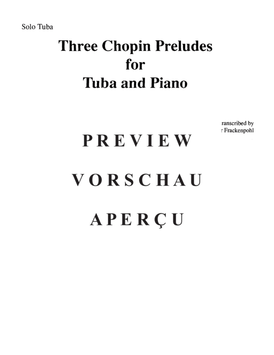 Product gallery: Page 12 of 14 Three Chopin Preludes , , (tuba + piano)