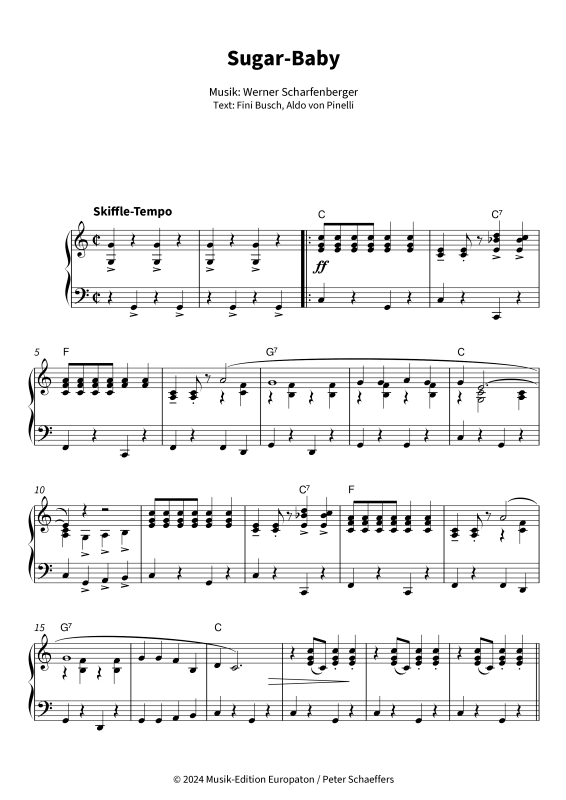 Product gallery: Page 1 of 5 Sugar-Baby, Peter Kraus, Piano Solo