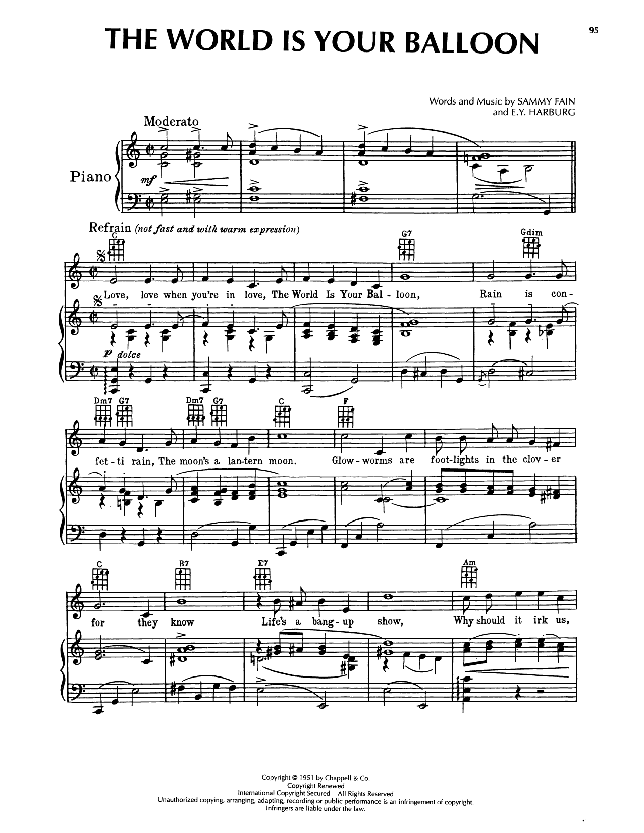 Produktgalerie: Seite 1 von 1 World Is Your Balloon, The, Sammy Fain, Gesang, Gitarre, Klavier