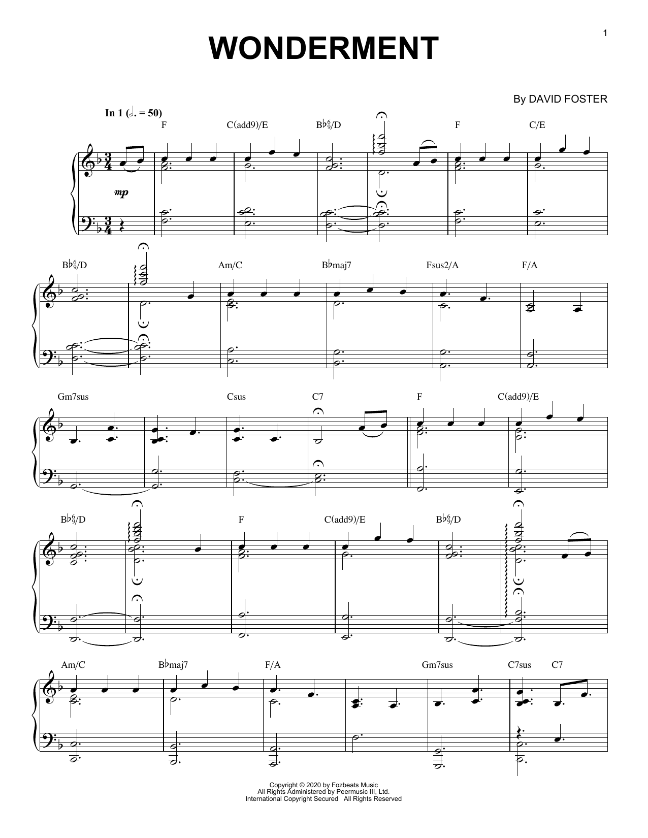 Produktgalerie: Seite 1 von 1 Wonderment, David Foster, Klavier