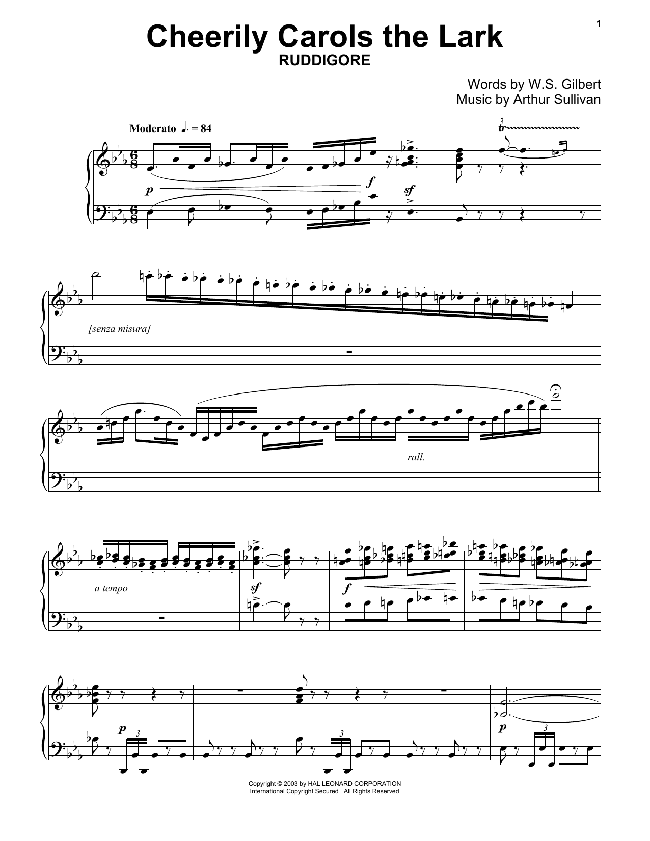 Product gallery: Page 1 of 1 Cheerily Carols The Lark, Gilbert & Sullivan
