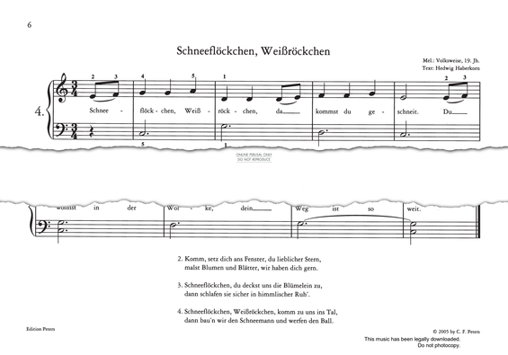Produktgalerie: Seite 1 von 1 Schneeflöcken, Weißbröckchen, German Folk Song, Gesang, Klavier