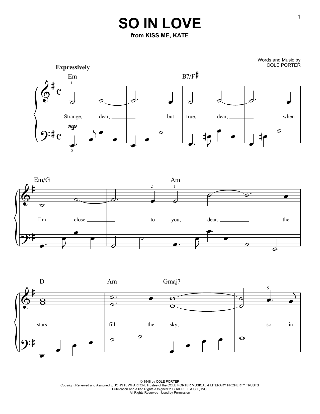 Product picture to: So In Love (from Kiss Me, Kate)