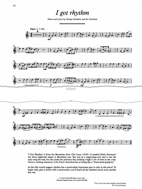Product gallery: Page 1 of 1 I Got Rhythm, George Gershwin
